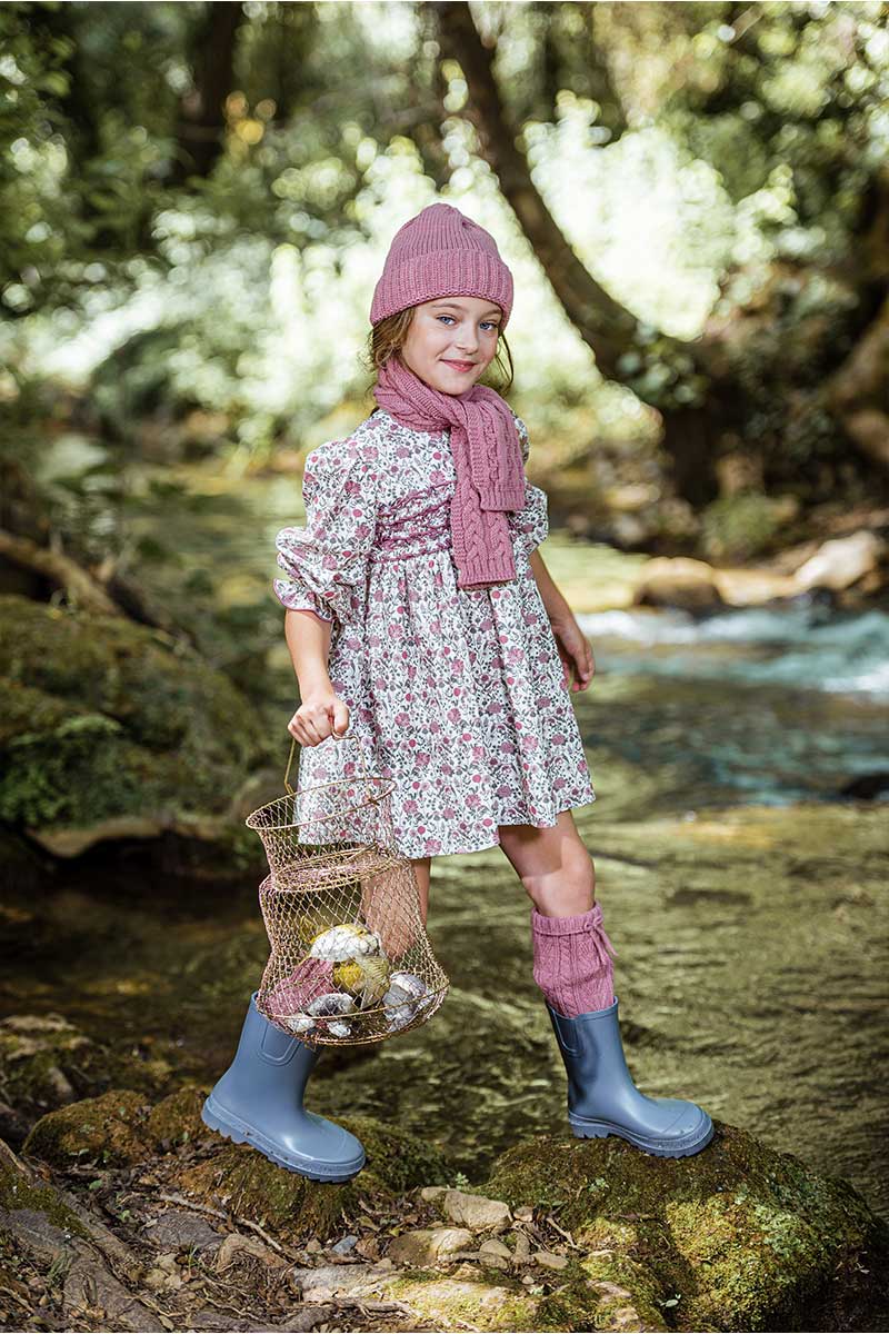 Vestido niña infantil buganvilla art.5158 Vestido para niña en color buganvilla de la marca Yoedu.