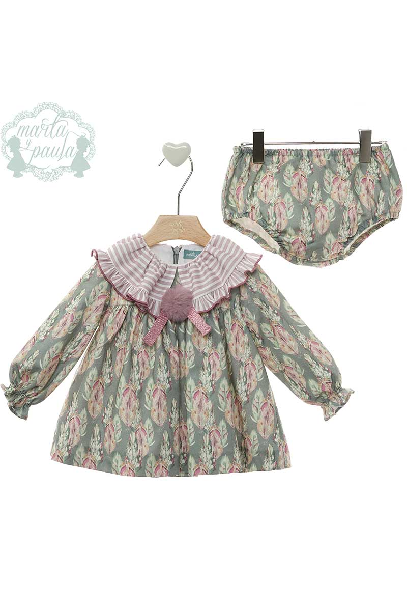 VESTIDO BEBE CON BRAGUITA "Familia PIMIENTA" ART.5102-T Marta y Paula