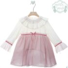 Vestido para niña en color rosa empolvado de la marca Marta y Paula.