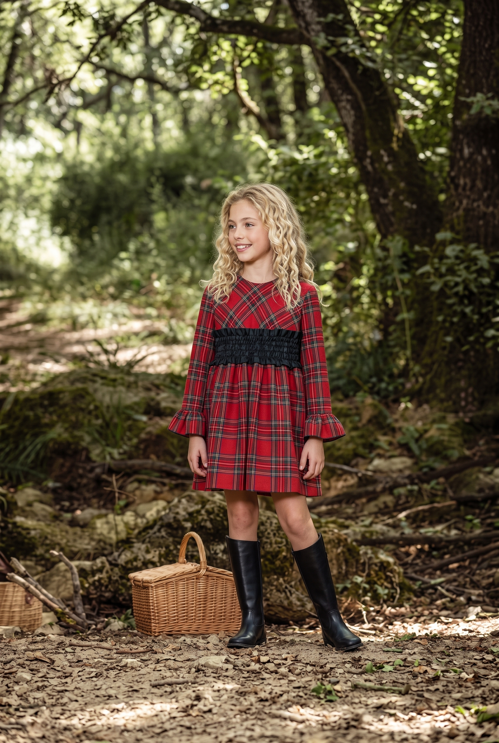 VESTIDO INFANTIL "Familia ALBAHACA" ART.5150 Marta y Paula Vestido para niña en color rojo de la marca Marta y Paula.