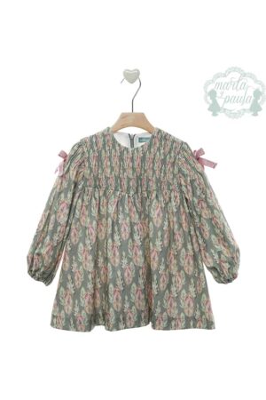 Vestido Niña Infantil Verde Empolvado ART.5151 Familia PIMIENTA
