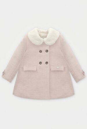 Abrigo para bebé niña en color marrón de la marca Martin Aranda, perfecto para fiestas y paseos diarios.